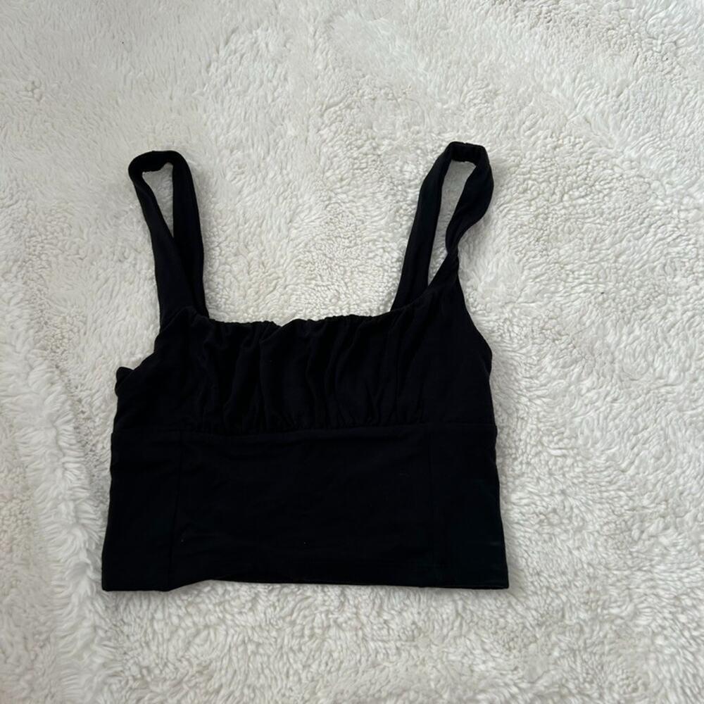 Aritzia Wilfred Free Women's Orbit Tank Top Sz 2XS Crop Top Stretch In Black